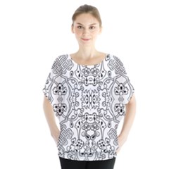 Black Psychedelic Pattern Blouse