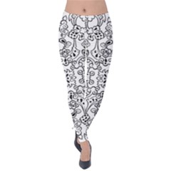 Black Psychedelic Pattern Velvet Leggings