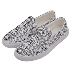 Black Psychedelic Pattern Men s Canvas Slip Ons by Mariart