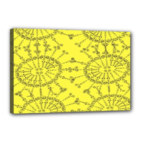 Yellow Flower Floral Circle Sexy Canvas 18  X 12 