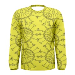 Yellow Flower Floral Circle Sexy Men s Long Sleeve Tee