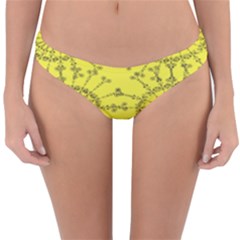 Yellow Flower Floral Circle Sexy Reversible Hipster Bikini Bottoms