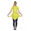 Yellow Flower Floral Circle Sexy Short Sleeve Tunic  View2