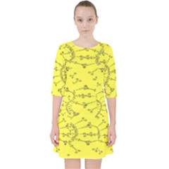 Yellow Flower Floral Circle Sexy Pocket Dress