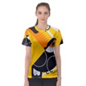 Cute Toucan Bird Cartoon Yellow Black Women s Sport Mesh Tee View1