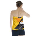 Cute Toucan Bird Cartoon Yellow Black Strapless Top View2