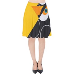 Cute Toucan Bird Cartoon Yellow Black Velvet High Waist Skirt by Mariart