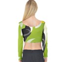 Cute Toucan Bird Cartoon Fly Yellow Green Black Animals Long Sleeve Crop Top View2