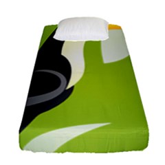 Cute Toucan Bird Cartoon Fly Yellow Green Black Animals Fitted Sheet (single Size) by Mariart