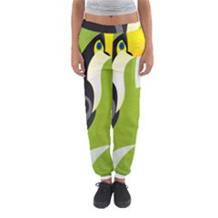 Cute Toucan Bird Cartoon Fly Yellow Green Black Animals Women s Jogger Sweatpants by Mariart