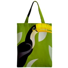 Cute Toucan Bird Cartoon Fly Yellow Green Black Animals Zipper Classic Tote Bag by Mariart