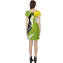 Cute Toucan Bird Cartoon Fly Yellow Green Black Animals Short Sleeve Skater Dress View2