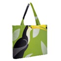 Cute Toucan Bird Cartoon Fly Yellow Green Black Animals Zipper Medium Tote Bag View2