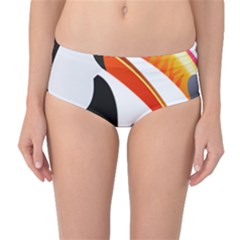 Cute Toucan Bird Cartoon Fly Mid-waist Bikini Bottoms by Mariart