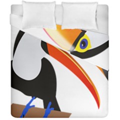 Cute Toucan Bird Cartoon Fly Duvet Cover Double Side (california King Size) by Mariart