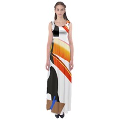 Cute Toucan Bird Cartoon Fly Empire Waist Maxi Dress by Mariart