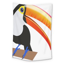 Cute Toucan Bird Cartoon Fly Large Tapestry by Mariart