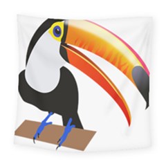 Cute Toucan Bird Cartoon Fly Square Tapestry (large)