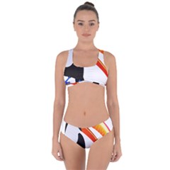 Cute Toucan Bird Cartoon Fly Criss Cross Bikini Set by Mariart