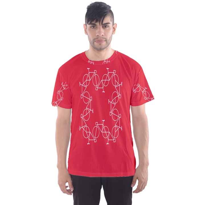 Cycles Bike White Red Sport Men s Sports Mesh Tee