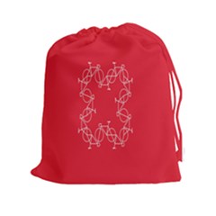 Cycles Bike White Red Sport Drawstring Pouches (xxl) by Mariart