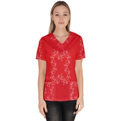 Cycles Bike White Red Sport Scrub Top