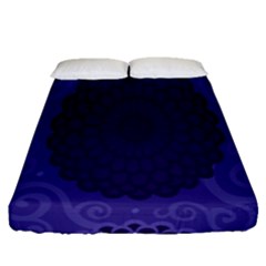 Flower Floral Sunflower Blue Purple Leaf Wave Chevron Beauty Sexy Fitted Sheet (queen Size) by Mariart