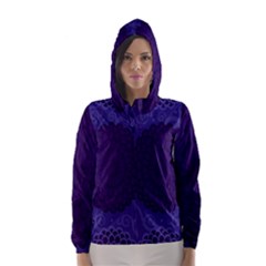 Flower Floral Sunflower Blue Purple Leaf Wave Chevron Beauty Sexy Hooded Wind Breaker (women) by Mariart