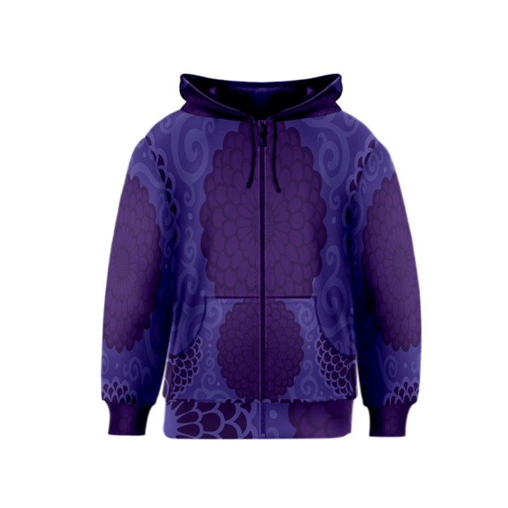 Flower Floral Sunflower Blue Purple Leaf Wave Chevron Beauty Sexy Kids  Zipper Hoodie