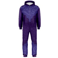 Flower Floral Sunflower Blue Purple Leaf Wave Chevron Beauty Sexy Hooded Jumpsuit (men)  by Mariart