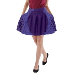 Flower Floral Sunflower Blue Purple Leaf Wave Chevron Beauty Sexy A-line Pocket Skirt by Mariart