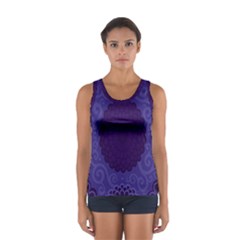 Flower Floral Sunflower Blue Purple Leaf Wave Chevron Beauty Sexy Sport Tank Top  by Mariart