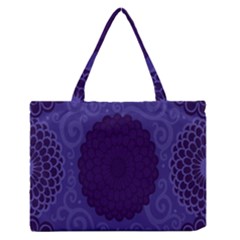 Flower Floral Sunflower Blue Purple Leaf Wave Chevron Beauty Sexy Zipper Medium Tote Bag by Mariart