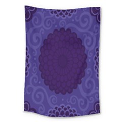 Flower Floral Sunflower Blue Purple Leaf Wave Chevron Beauty Sexy Large Tapestry by Mariart