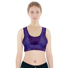 Flower Floral Sunflower Blue Purple Leaf Wave Chevron Beauty Sexy Sports Bra With Pocket by Mariart