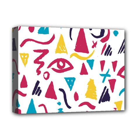 Eye Triangle Wave Chevron Red Yellow Blue Deluxe Canvas 16  X 12   by Mariart