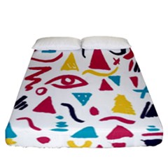 Eye Triangle Wave Chevron Red Yellow Blue Fitted Sheet (california King Size) by Mariart