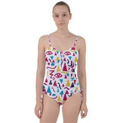 Eye Triangle Wave Chevron Red Yellow Blue Sweetheart Tankini Set