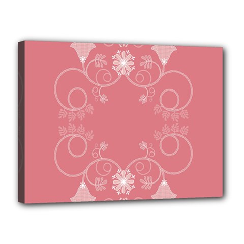 Flower Floral Leaf Pink Star Sunflower Canvas 16  X 12  by Mariart