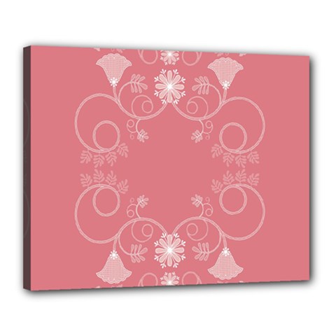 Flower Floral Leaf Pink Star Sunflower Canvas 20  X 16  by Mariart