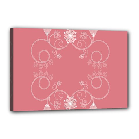 Flower Floral Leaf Pink Star Sunflower Canvas 18  X 12  by Mariart