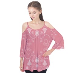 Flower Floral Leaf Pink Star Sunflower Flutter Tees