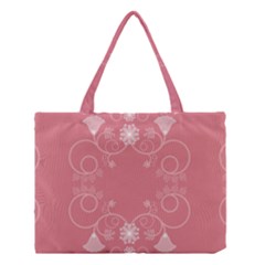 Flower Floral Leaf Pink Star Sunflower Medium Tote Bag by Mariart