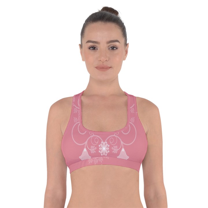 Flower Floral Leaf Pink Star Sunflower Cross Back Sports Bra