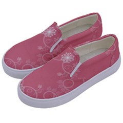 Flower Floral Leaf Pink Star Sunflower Kids  Canvas Slip Ons by Mariart