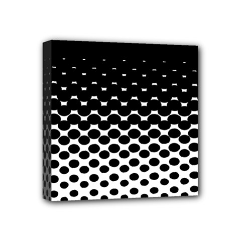 Gradient Circle Round Black Polka Mini Canvas 4  X 4  by Mariart