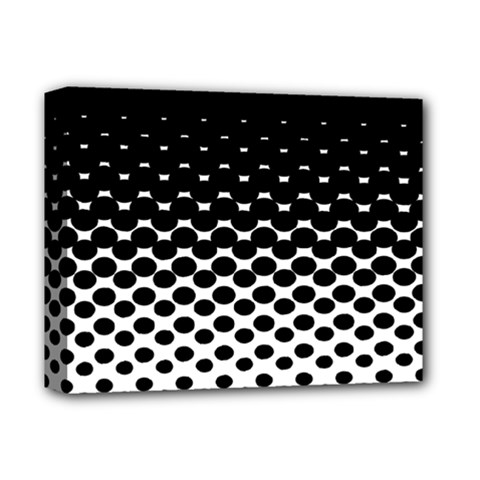 Gradient Circle Round Black Polka Deluxe Canvas 14  X 11  by Mariart