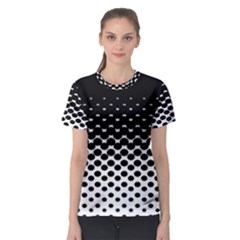 Gradient Circle Round Black Polka Women s Sport Mesh Tee