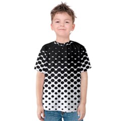 Gradient Circle Round Black Polka Kids  Cotton Tee