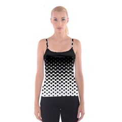 Gradient Circle Round Black Polka Spaghetti Strap Top